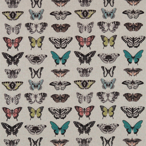 TESSUTO HARLEQUIN - PAPILIO 120342  Peach/Lagoon/Zest