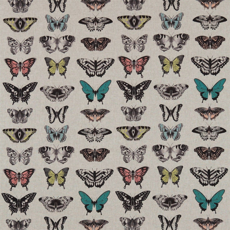 TESSUTO HARLEQUIN - PAPILIO 120342  Peach/Lagoon/Zest