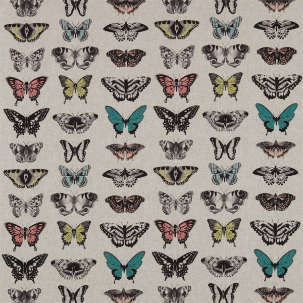 TESSUTO HARLEQUIN - PAPILIO 120342  Peach/Lagoon/Zest