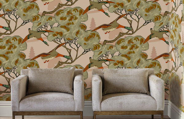 CARTA PARATI MULBERRY - GRAND FLYING DUCKS