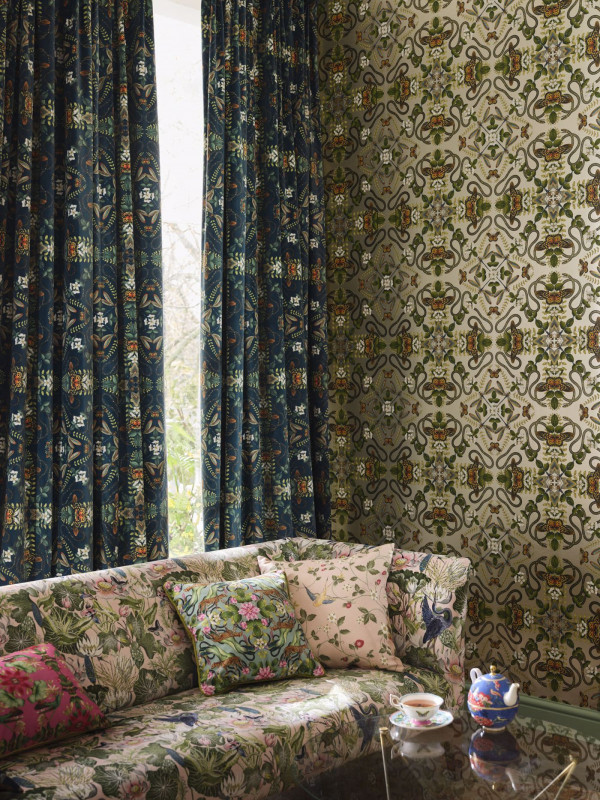 TESSUTO CLARKE & CLARKE - EMERALD FOREST JACQUARD