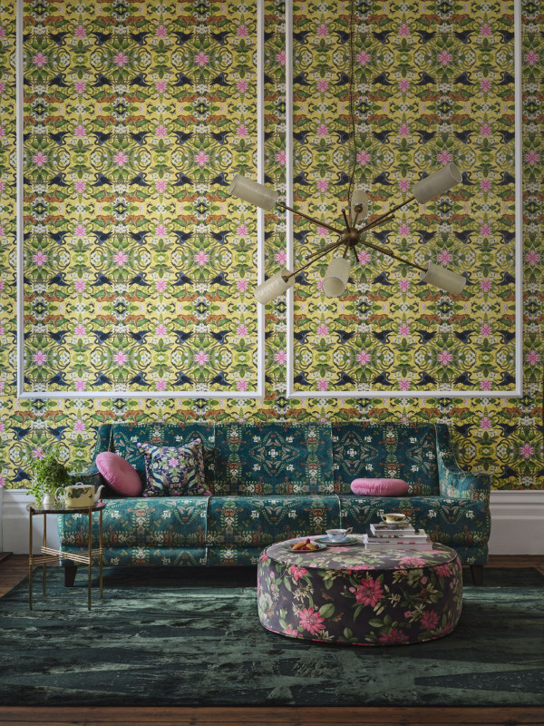 TESSUTO CLARKE & CLARKE - EMERALD FOREST JACQUARD