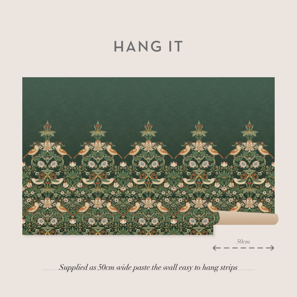 CARTA PARATI WILLIAM MORRIS AT HOME - STRAWBERRY THIEF MURAL